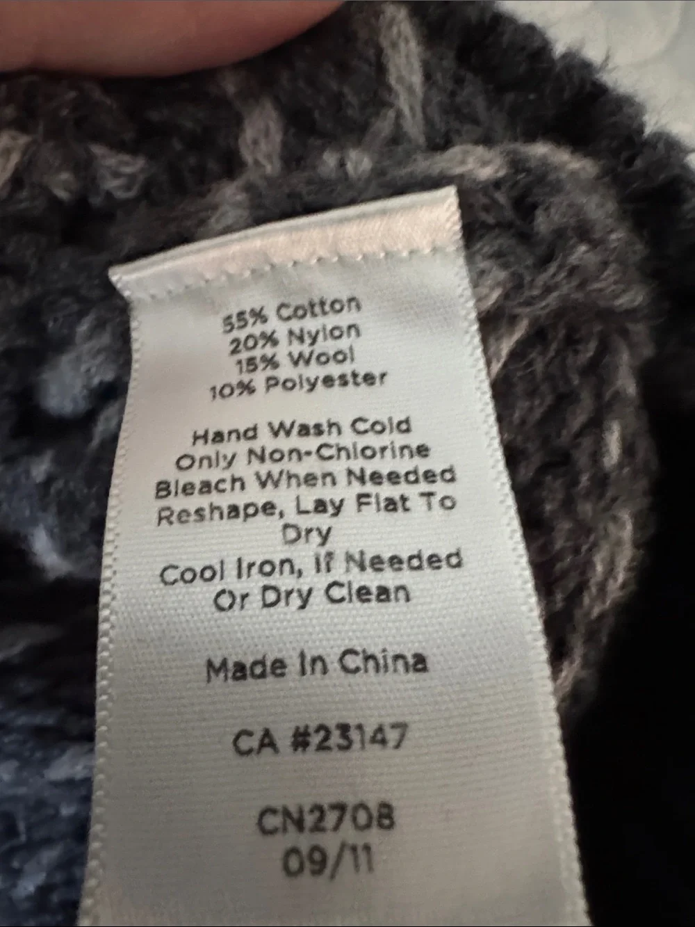 Talbots Charcoal and White Zip-Front Fair Isle Cardigan - Picture 7 of 7